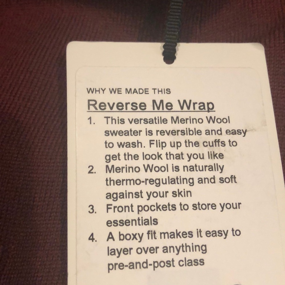 NWT Lululemon Reverse Me Wrap Sweater - Picture 5 of 5